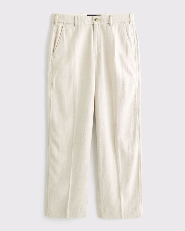 Baggy Tailored Linen-Blend Trouser | Abercrombie & Fitch (US)