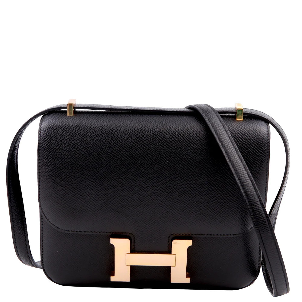 Constance 18 Epsom 2021 Black/Rose Gold | Keeks Designer Handbags
