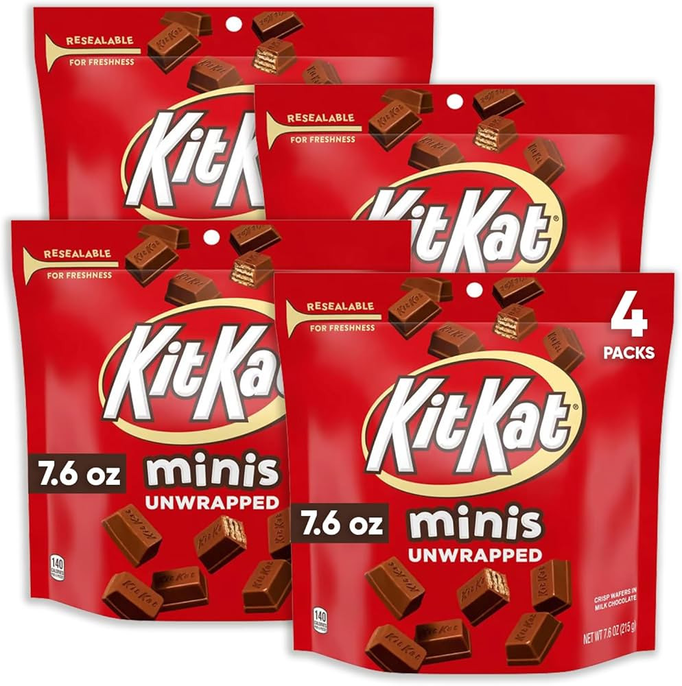 Minis Unwrapped Chocolate Bar - 4 Packs (7.6oz Each) - Candy Chocolate Unwrapped pack - Halloween... | Amazon (US)