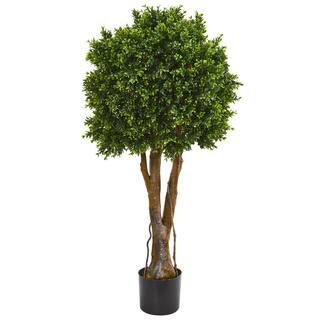 Nearly Natural Indoor/Outdoor 46 In. Boxwood Artificial Topiary Tree UV Resistant 9150 - The Home... | The Home Depot