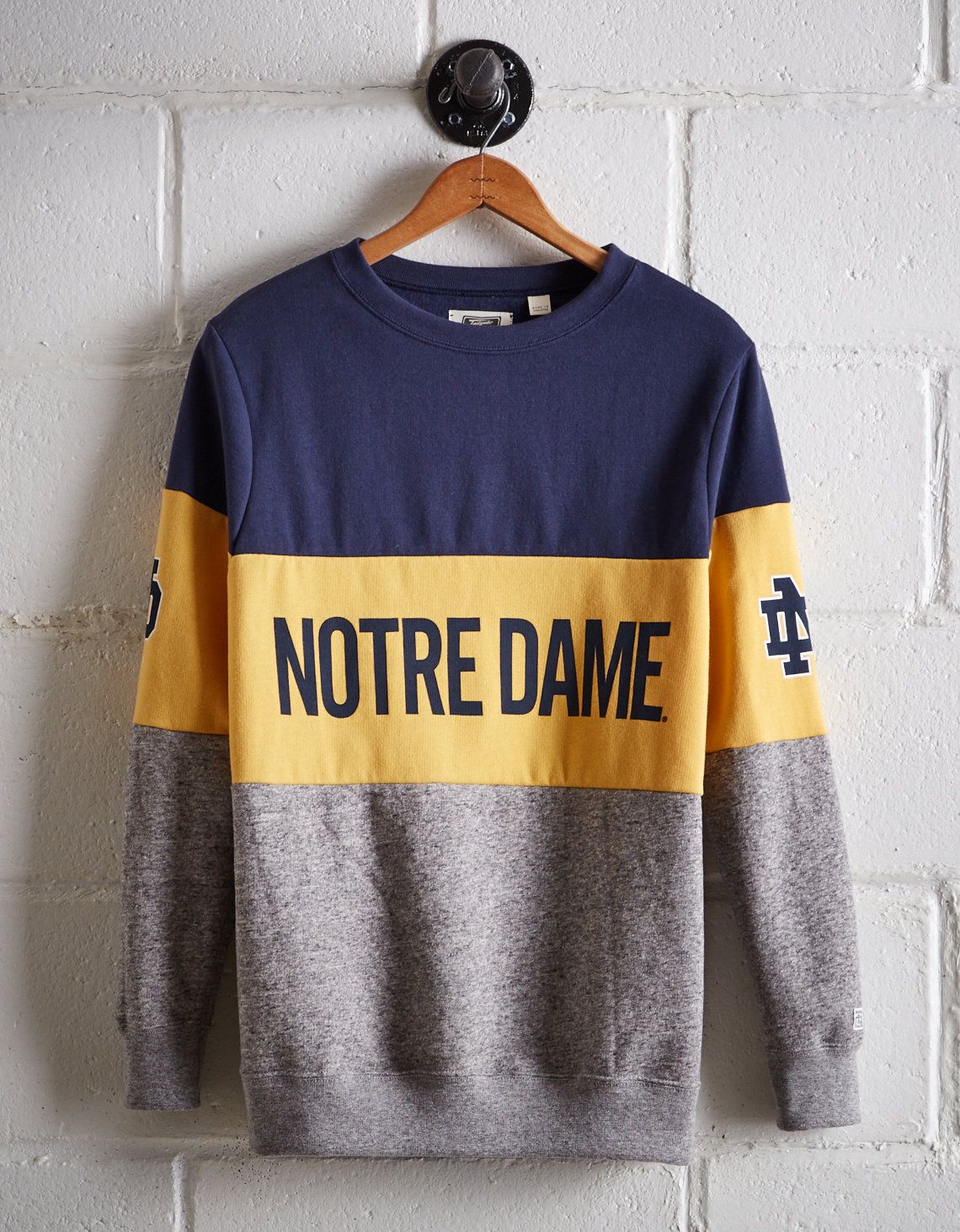 Tailgate Women's Notre Dame Colorblock Sweatshirt, Blue | American Eagle Outfitters (US & CA)