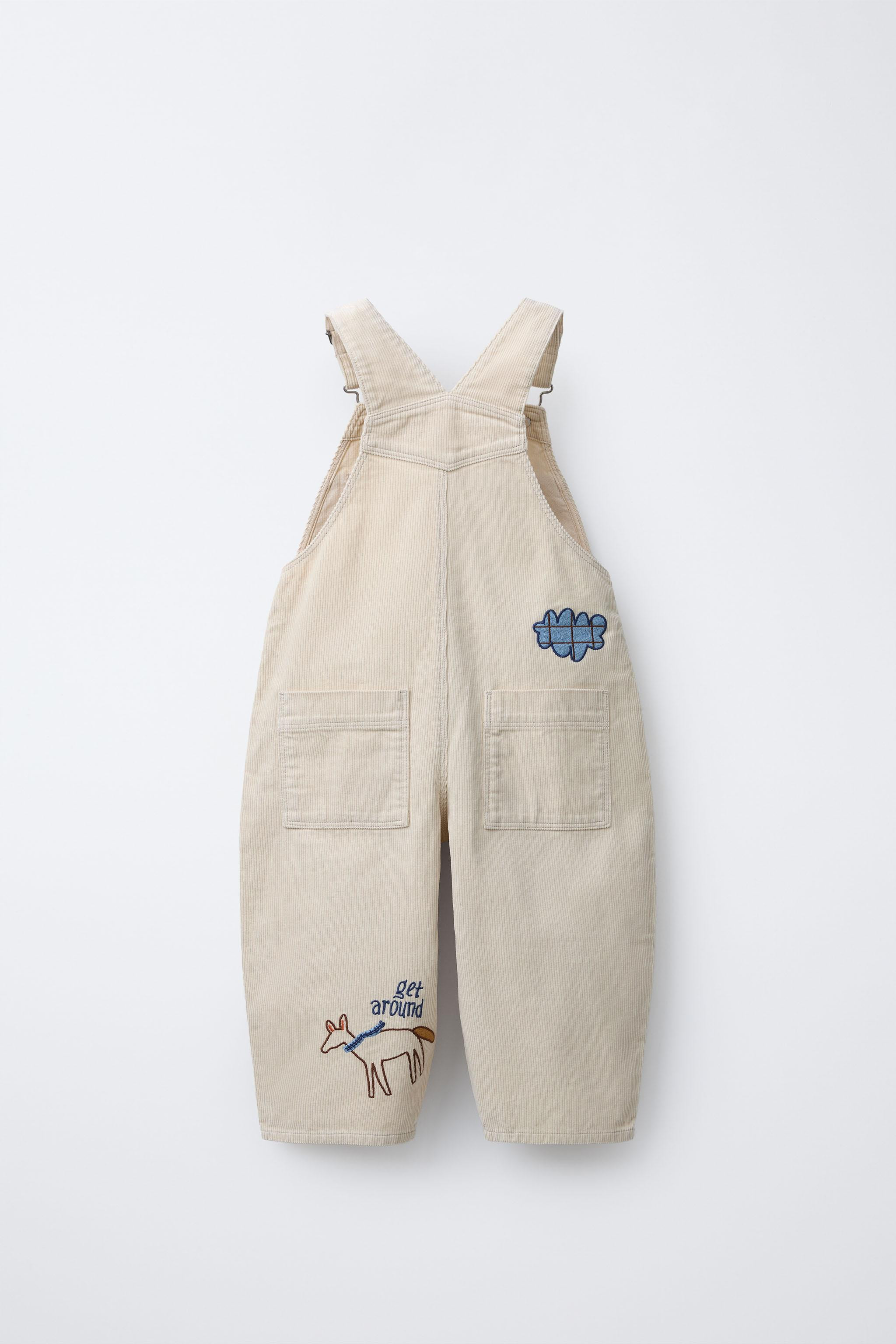 EMBROIDERED CORDUROY OVERALLS | Zara US