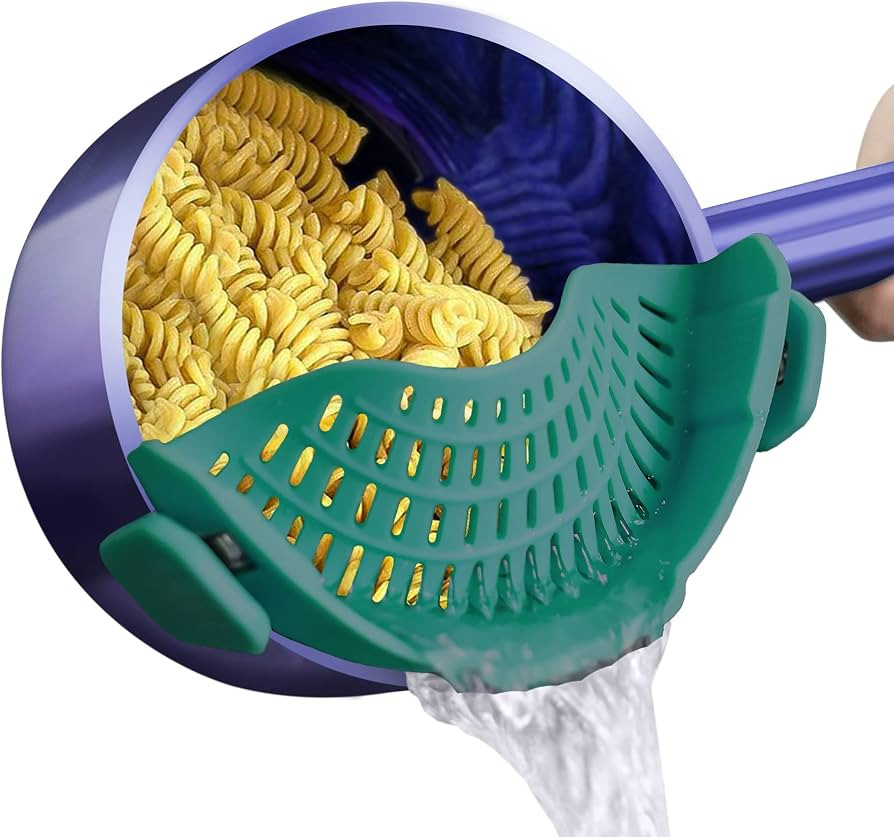 AUOON Clip On Strainer Silicone for All Pots and Pans, Pasta Strainer Clip on Food Strainer for M... | Amazon (US)