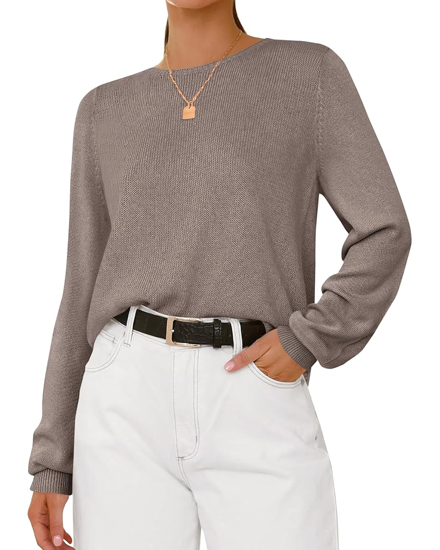 BTFBM Oversized Sweaters for Women 2025 Fall Casual Fashion Long Sleeve Tops Ribbed Knit Basic Pu... | Amazon (US)