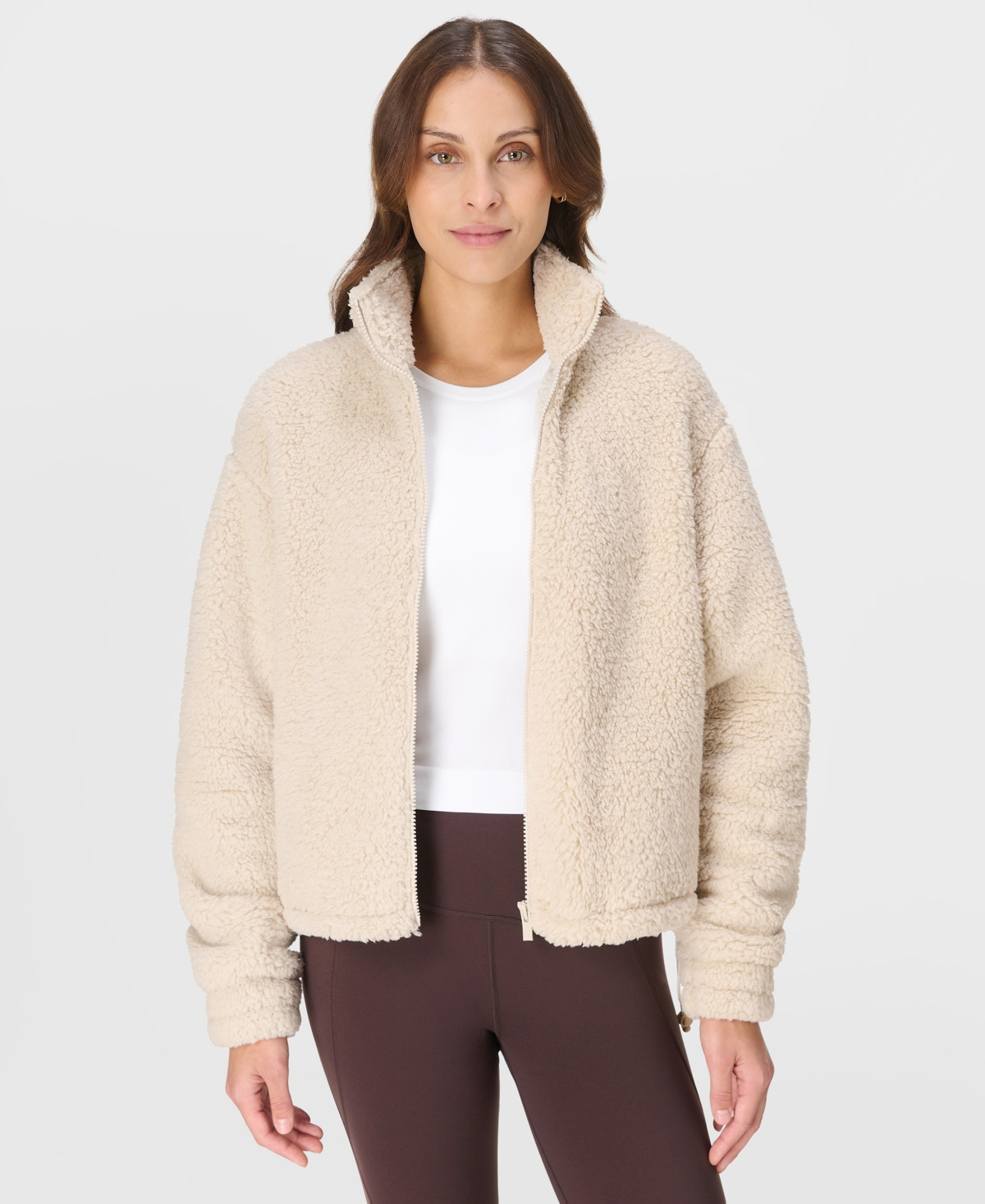 Sweaty Betty Women's Canyon Fleece Zip-Up Jacket - Barley Beige | Macy's