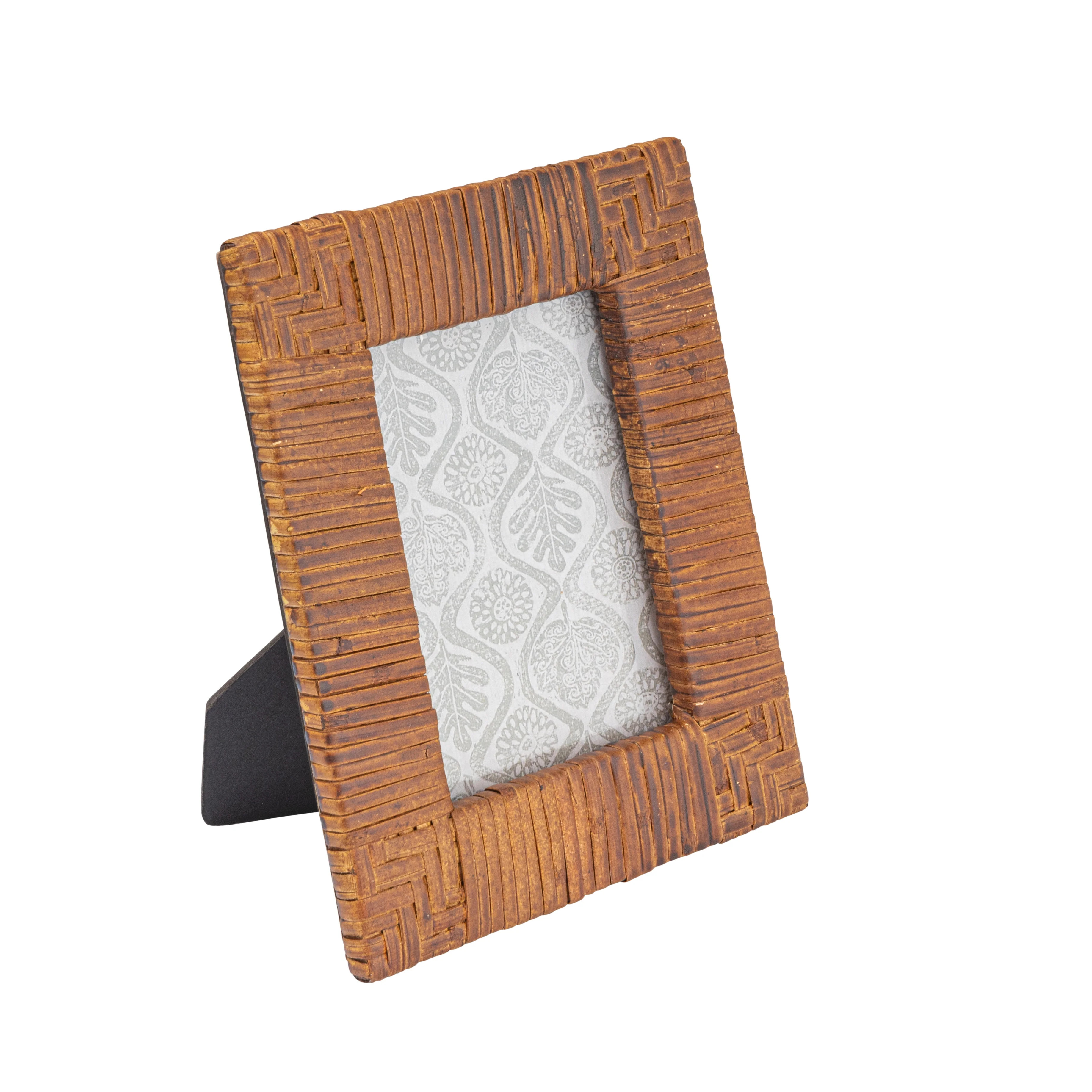 Creative Co-Op Handwoven Rattan Photo Frame, Natural Stained(Holds 5" x 7" Photo) | Walmart (US)