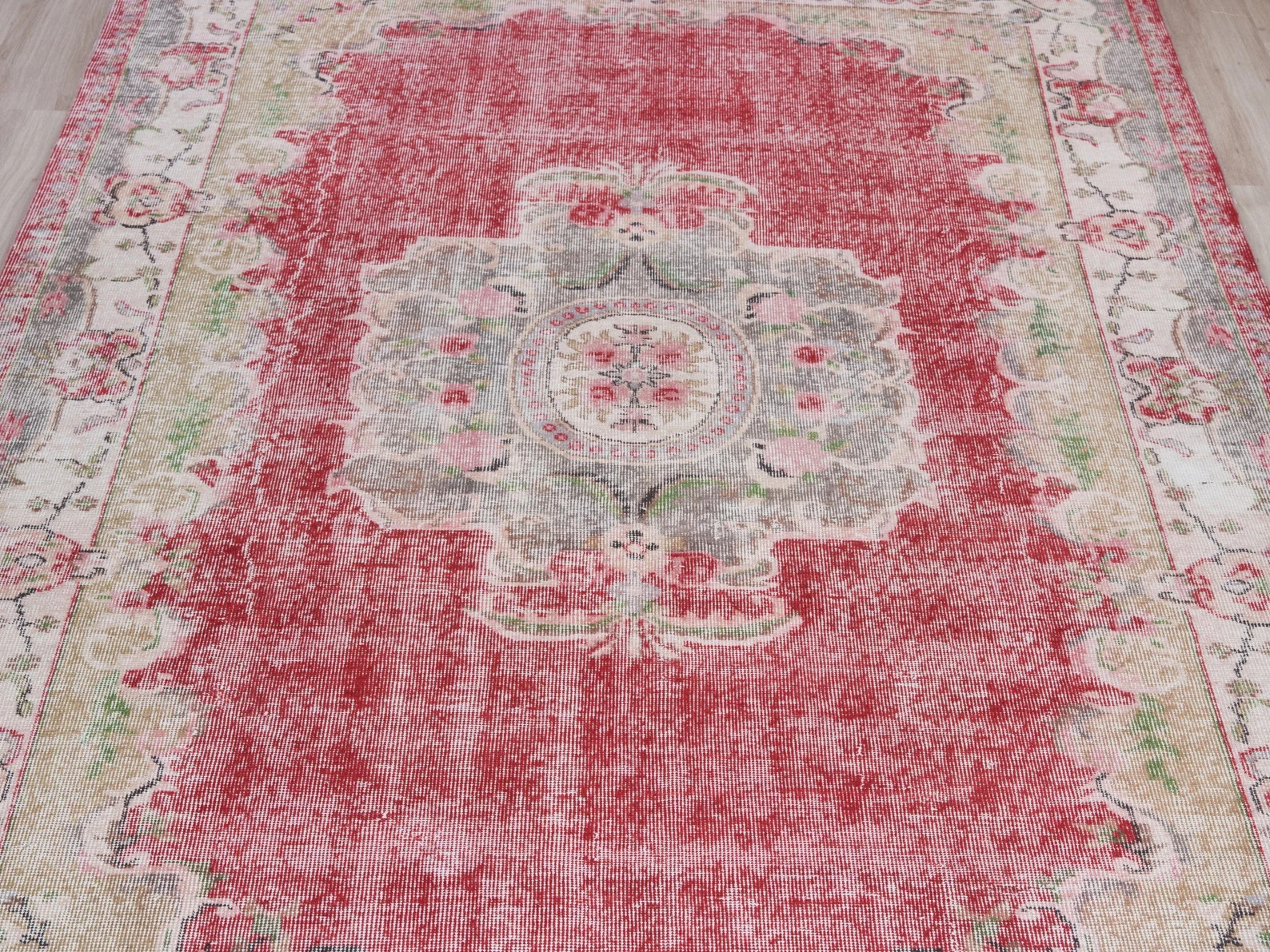 6x10 Vintage Rug Red Turkish Area Rug Bedroom Rug Neutral - Etsy | Etsy (US)