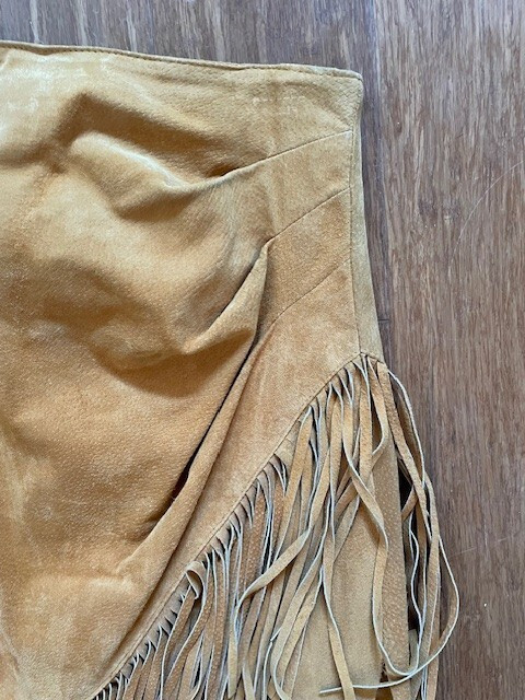 Vintage Phoenix Suede Fringed Skirt Small | eBay US