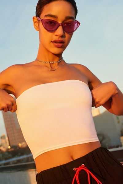 Silence + Noise Tal Tube Top - White XS at Urban Outfitters | Urban Outfitters (US and RoW)