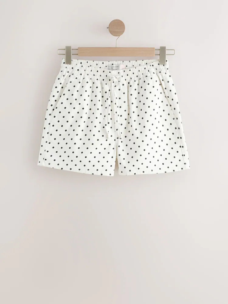 Buy White/Black Polka Dot Drawstring Mini Shorts from Next United Arab Emirates | Next UAE