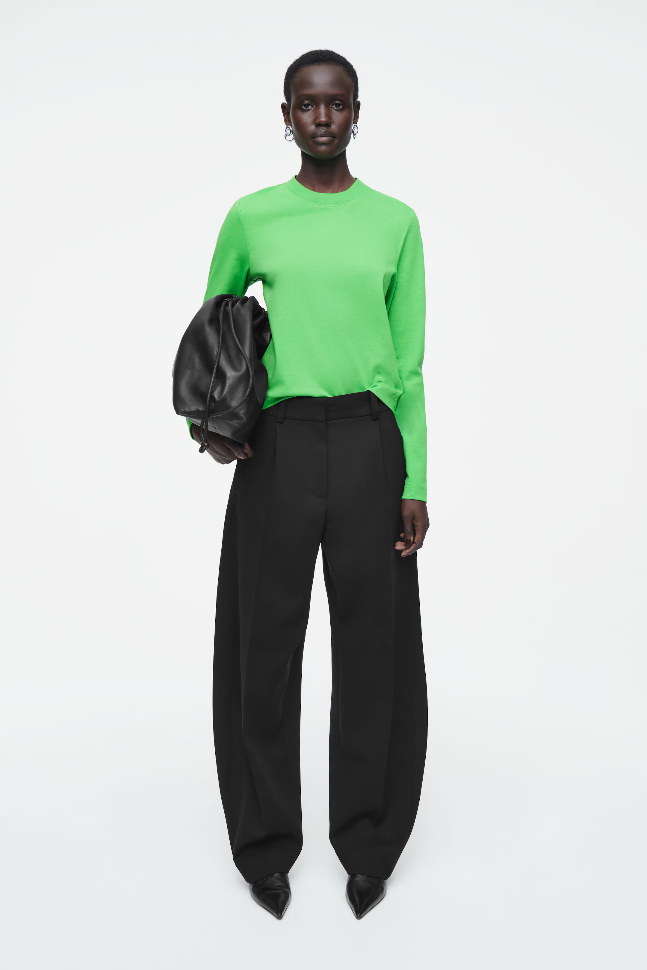 CLEAN CUT REGULAR LONG-SLEEVED T-SHIRT - BRIGHT GREEN | COS (AU)