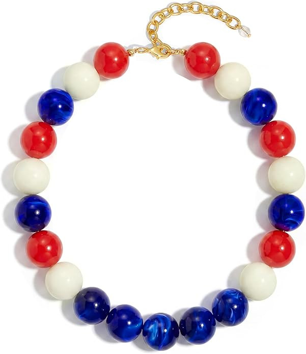 Colorful Chunky Beaded Necklace for Women Trendy Statement Big Large Resin Bead Bubble Choker Nec... | Amazon (US)