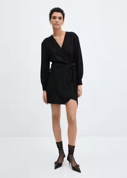 Bow wrap dress -  Women | Mango USA | MANGO (US)