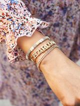 Custom Slider Bracelet: Gold and Champagne Cord | BaubleBar (US)