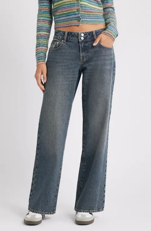 PacSun Zoe Girlfriend Jeans in Dark Indigo at Nordstrom, Size 27 | Nordstrom