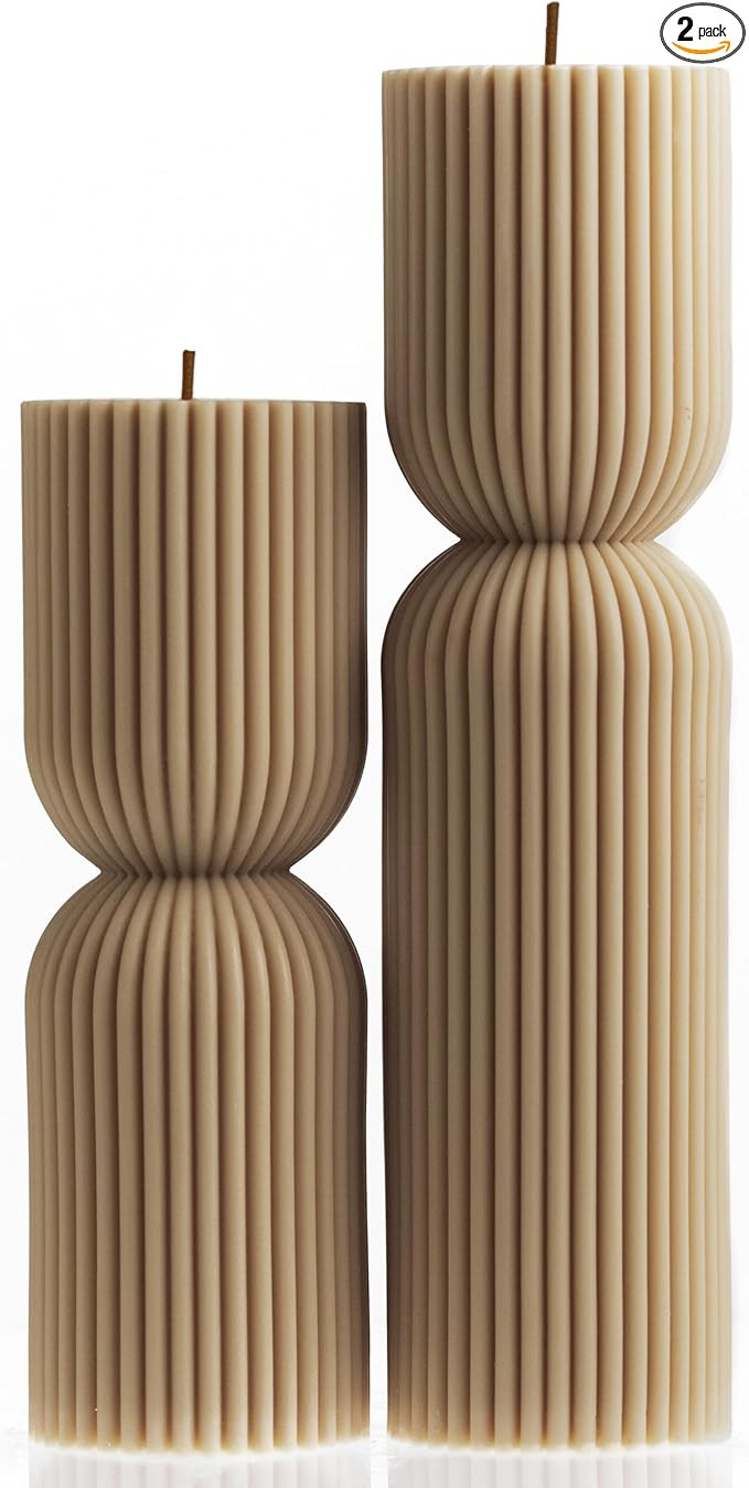 LAWA Hourglass Pillar Candle - Large Beautiful Handmade Pillar Scented Soy Wax Candle Elegant Bub... | Amazon (US)