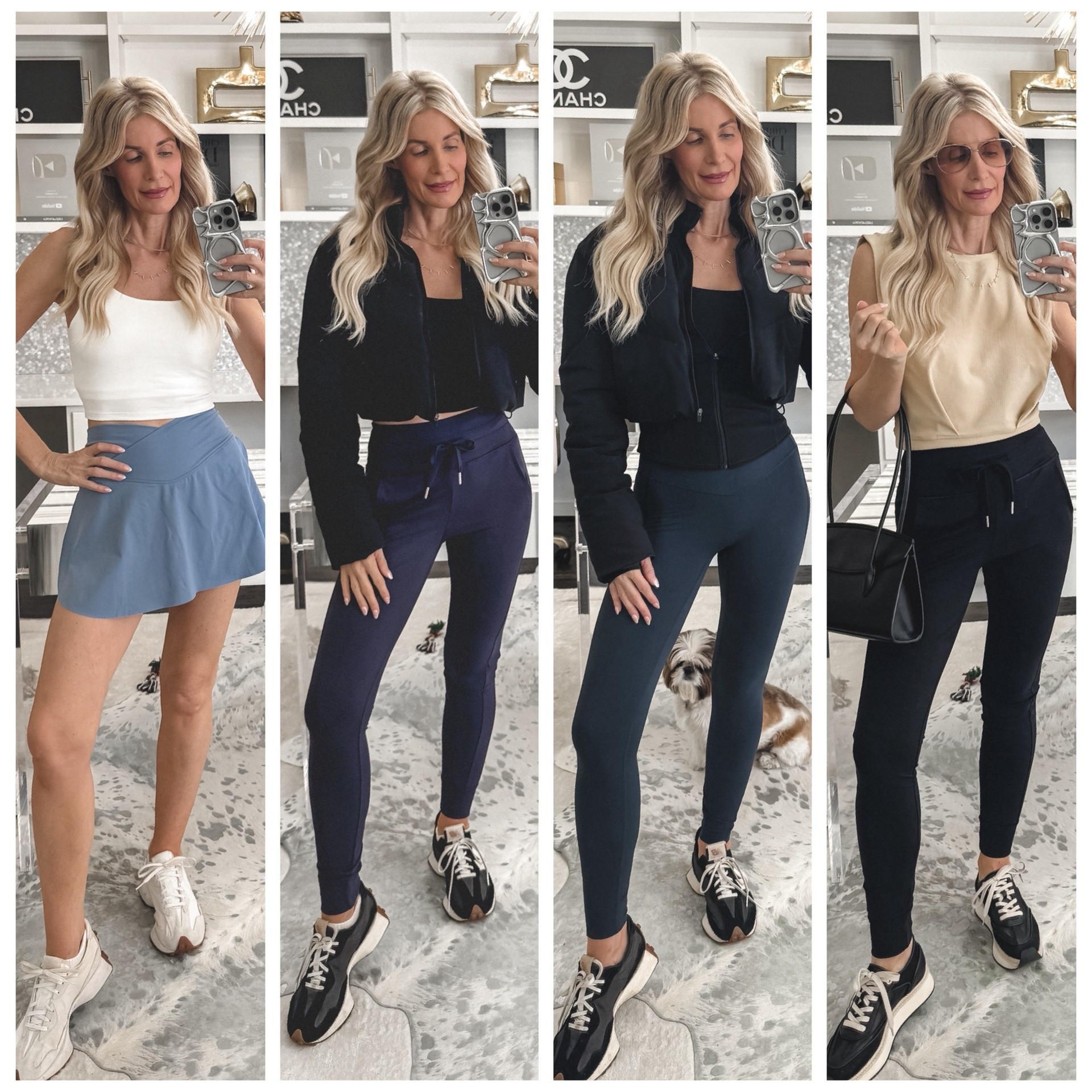 Four chic activewear looks you’ll literally want to live in… and trust me, they look way more expensive than they are 🙌

Look 1: This blue skirt is everything 💙 Perfect for pickleball or tennis, with the softest fabric, a flattering high waist, and a slightly longer back for extra coverage (yes please).

Look 2: These navy joggers = my everyday uniform. I own them in multiple colors and wear them on repeat—especially for daily dog walks. You will be seeing these again.

Look 3: The most incredible high-waisted leggings. They have this amazing smoothing technology that holds everything in (in the best way), come in tons of colors, and the quality is chef’s kiss. They wash beautifully too.

Look 4: Same joggers as before, but in black 🖤 paired with the cutest tan cropped top. Such an easy, elevated combo that looks instantly put-together.

Every single look is perfect for yoga, workouts, running errands, walking the dog… basically life. And they’re all from Halara, so the price point is just as good as the quality.

Everything runs true to size—I’m wearing an XS in all pieces.

#LTKOver40 #LTKdayinmylife #LTKfitnessgoals
