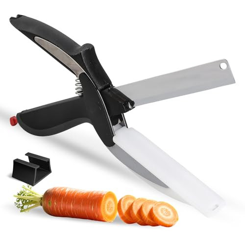 DZ Duozhan Food Cutting Scissors with Built-in Chopping Board - Premium Stainless Steel Kitchen Shears for Vegetables Fruits Meat Poultry - 2-in-1 Multi-Purpose Dishwasher Safe | Amazon (US)