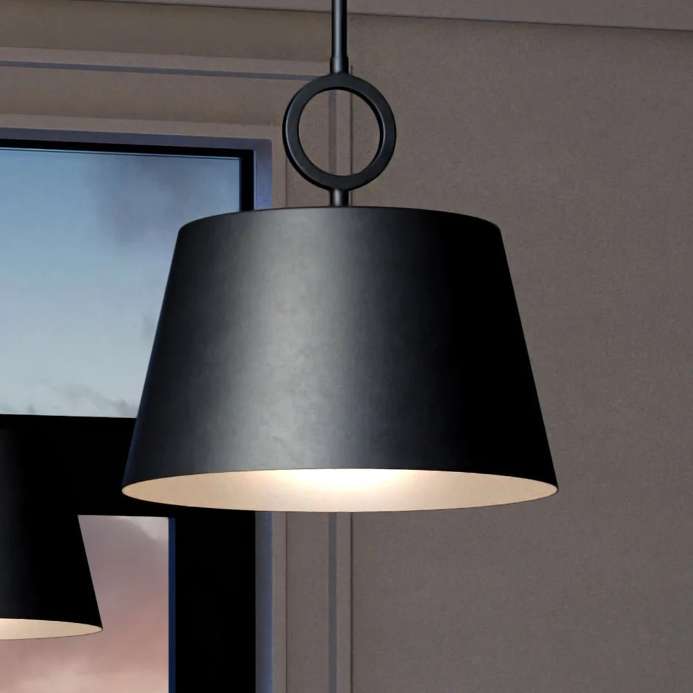 UHP4275 New Traditional Pendant 11.875''H x 12.375''W, Midnight Black Finish, Coronado Collection | Urban Ambiance, Inc.