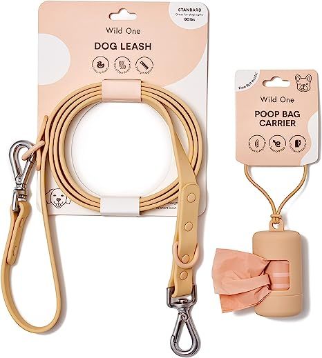 Amazon.com : Wild One Nylon Adjustable Length Leash 5.5 Feet and Poop Bag Carrier Set, Waterproof... | Amazon (US)