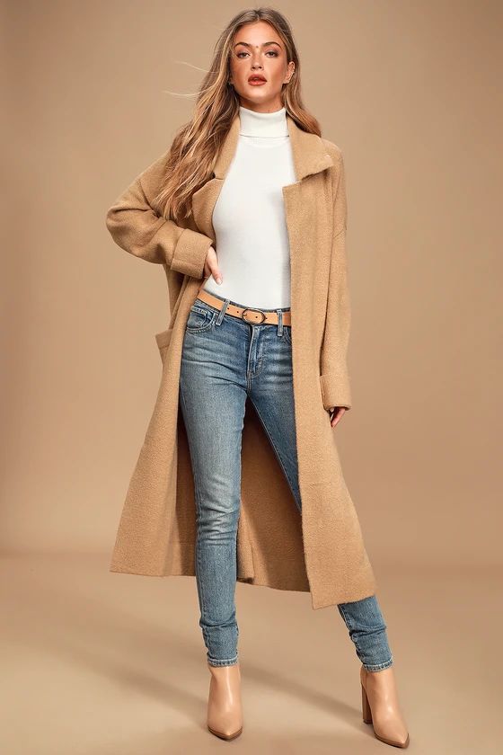 Staying Classy Tan Knit Coatigan | Lulus (US)