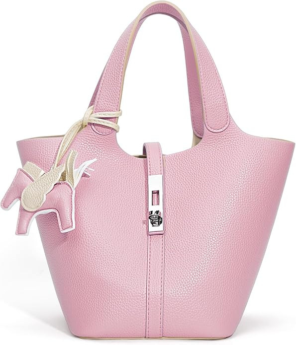 Tote Bag for Women Vegan Leather Bucket Purse for Women Top Handle Handbag Shoulder Bag with Deta... | Amazon (US)