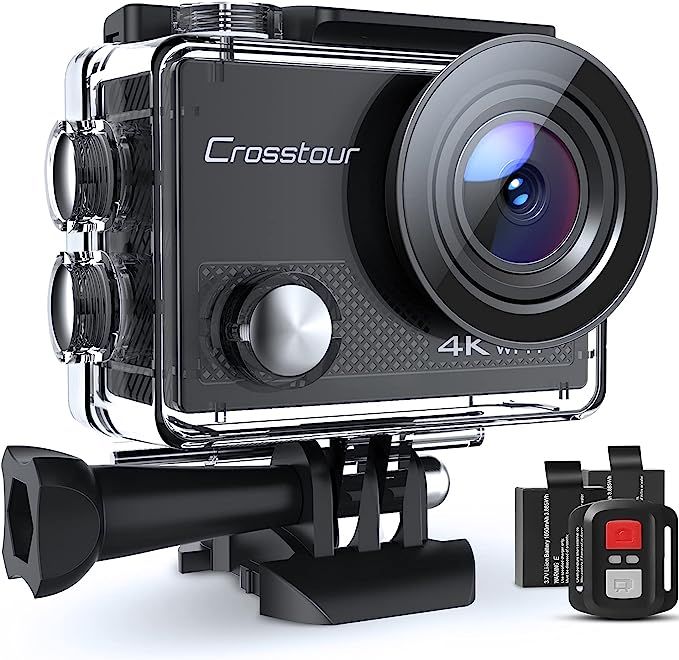 Crosstour Action Camera 4K 20MP Wifi Underwater 30M with Remote Control IP68 Waterproof Case | Amazon (UK)