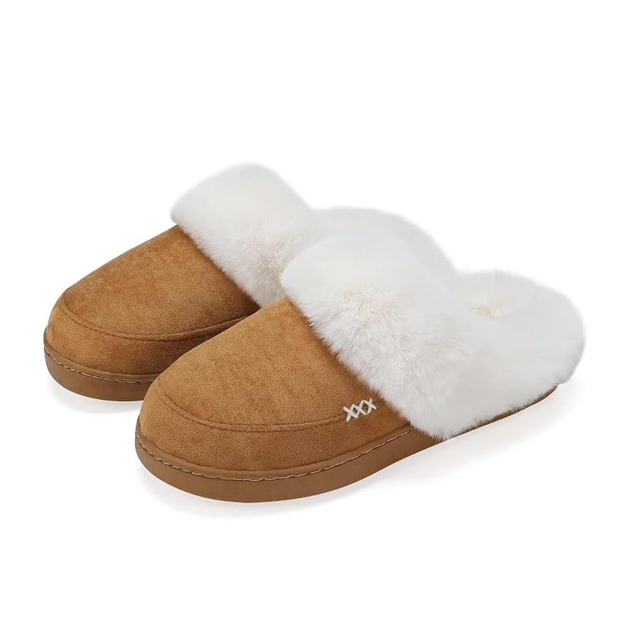 NineCiFun Women and Men Suede House Slippers Slip on Fuzzy Slippers with Faux Fur Lining Indoor O... | Amazon (CA)