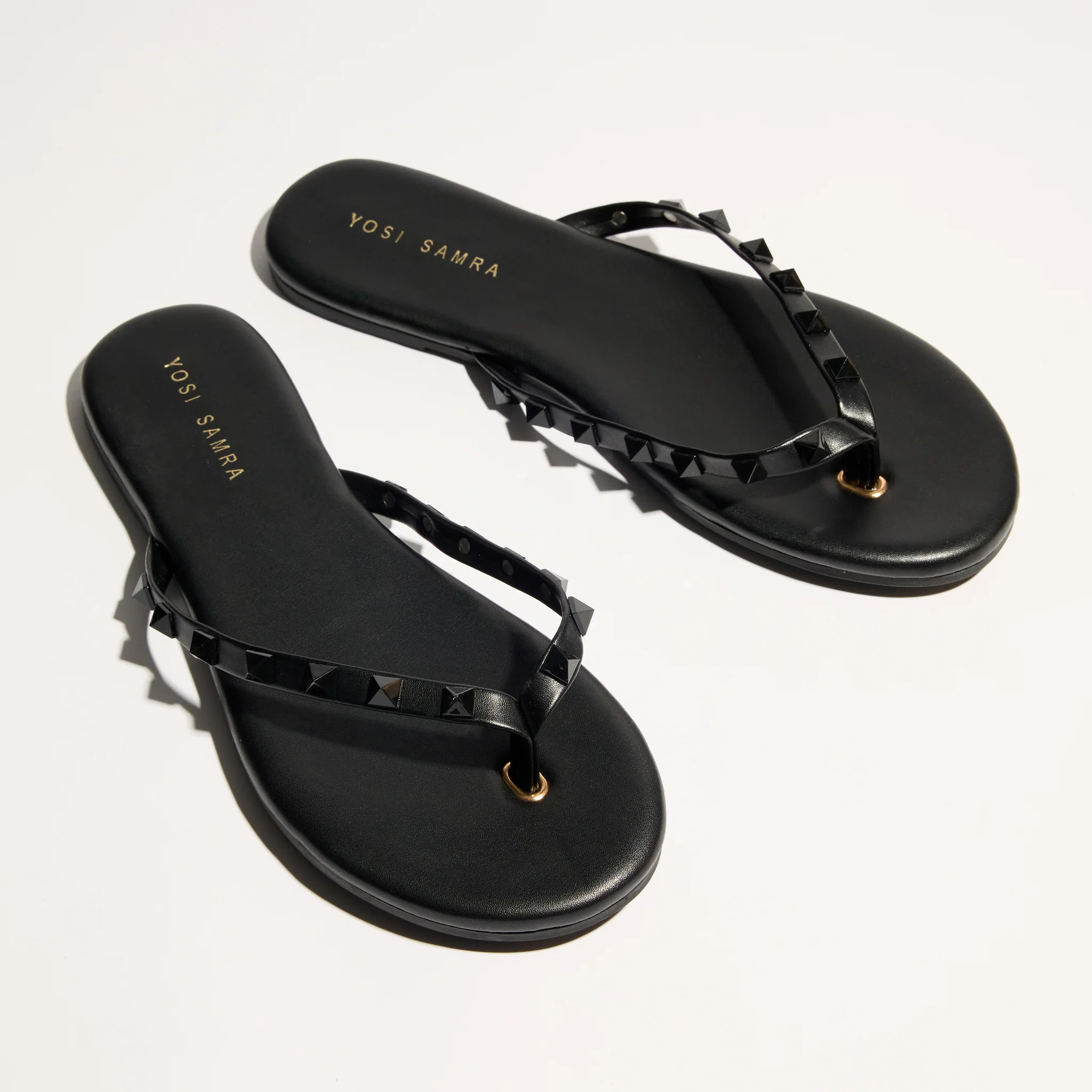 Rivington Stud Flip Flop in Black/Black | Yosi Samra