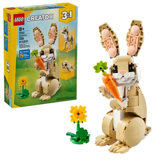 LEGO Creator 3in1 Cute Bunny - Building Toys Set W/ 3 Building Options, Bunny, Seal, or Llama - E... | Walmart (US)