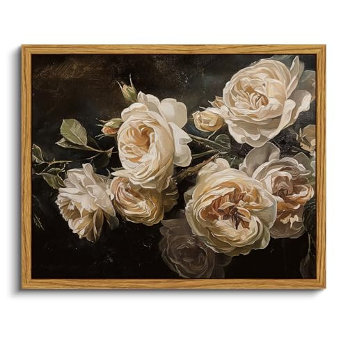 VIYYIEA Vintage Flower Wall Art for Living Room Rose Pictures Bedroom Bathroom Wall Decor Aesthetic Prints Artwork, Botanical Room Decor Floral Canvas Paintings Wall Decorations for Living Room Decor | Amazon (US)