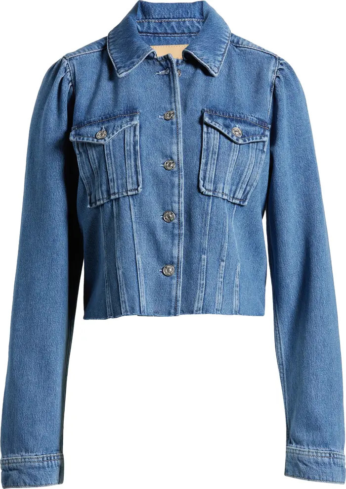 Pacey Raw Hem Crop Denim Jacket | Nordstrom