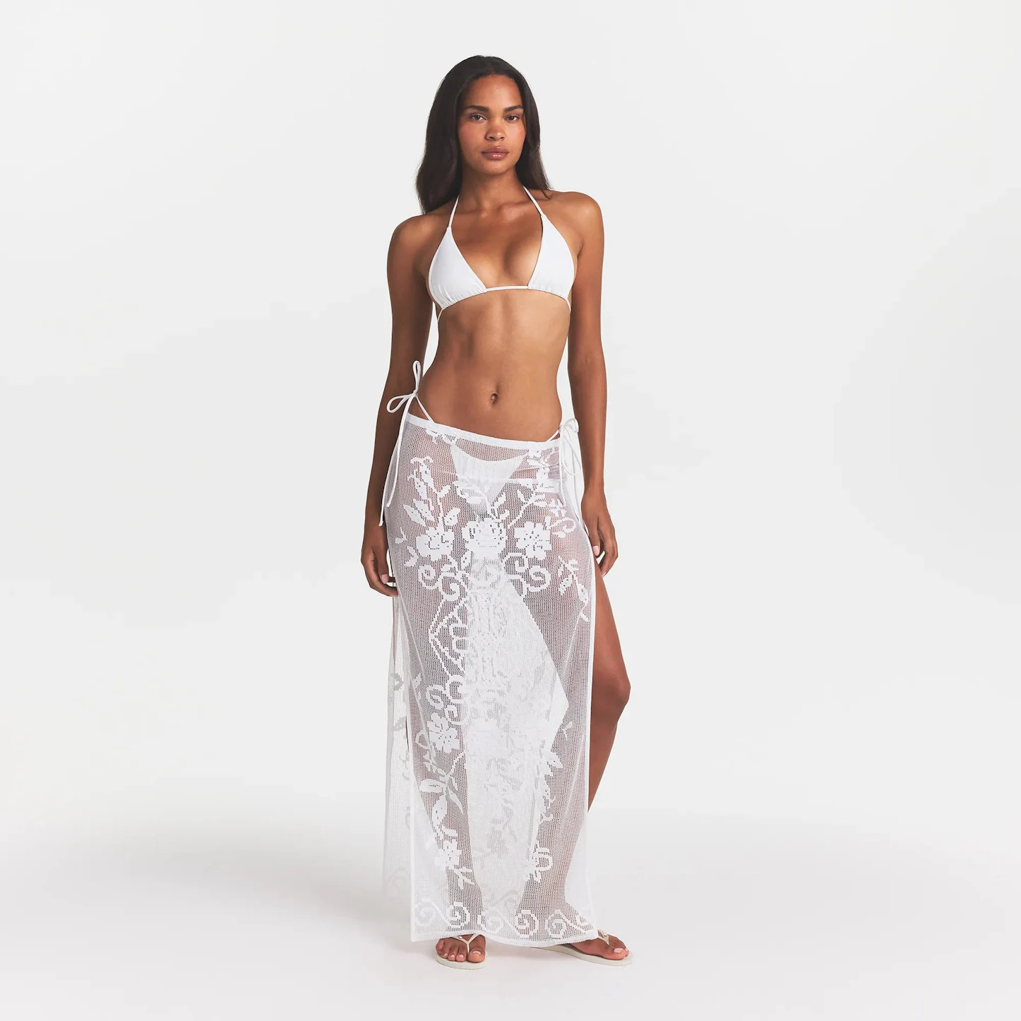 LACE COVER-UPS LONG SKIRT | SNOW | SKIMS | SKIMS (US)