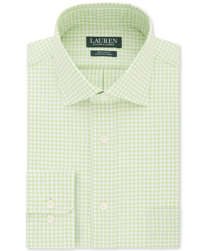 Men's Regular-Fit Non-Iron UltraFlex Stretch Performance Gingham Check Dress Shirt | Macys (US)