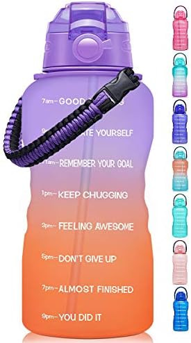 Fidus Large Half Gallon/64OZ Motivational Water Bottle with Paracord Handle & Removable Straw - B... | Amazon (US)