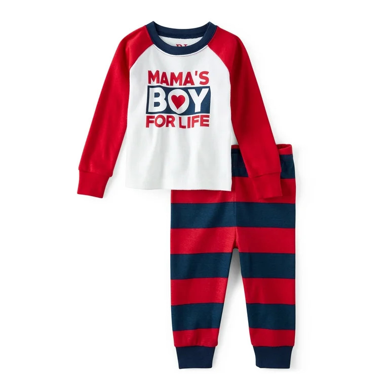 The Children's Place Toddler Boys Valentine Long Sleeve Top and Pant 2-Piece Pajama Set, Sizes 2T... | Walmart (US)