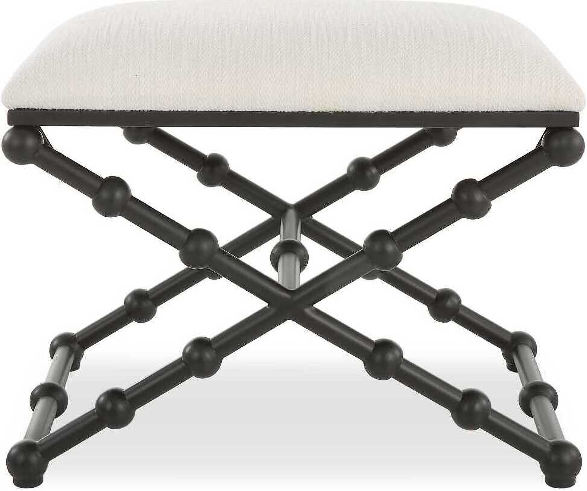 Iron Drops Small Bench In Black and White | 1stopbedrooms