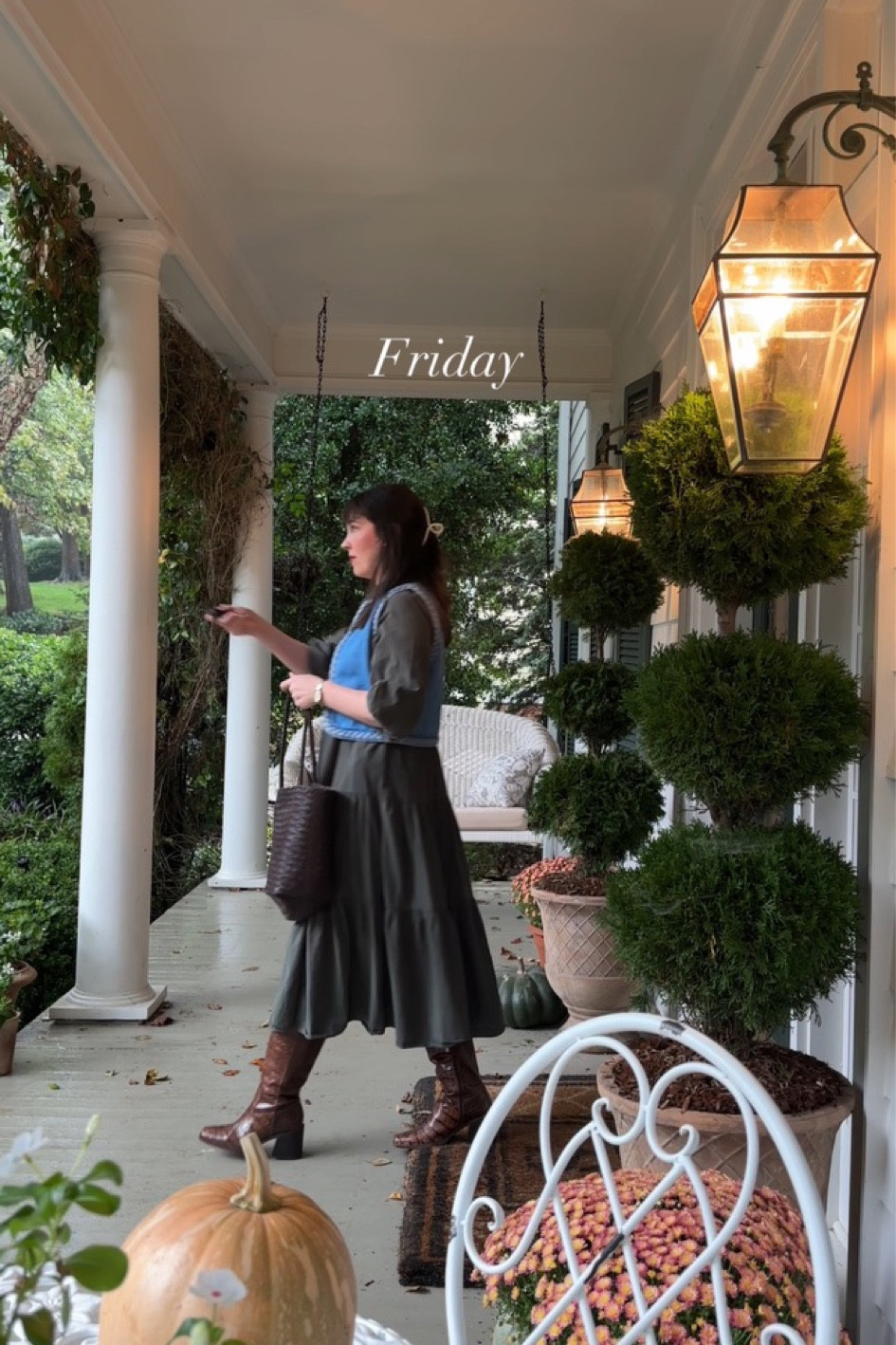 Fall OOTD, fall skirt, autumn skirt, denim vest, fall boots, fall front porch, fall dress

#LTKFallSale #LTKStyleTip #LTKSeasonal