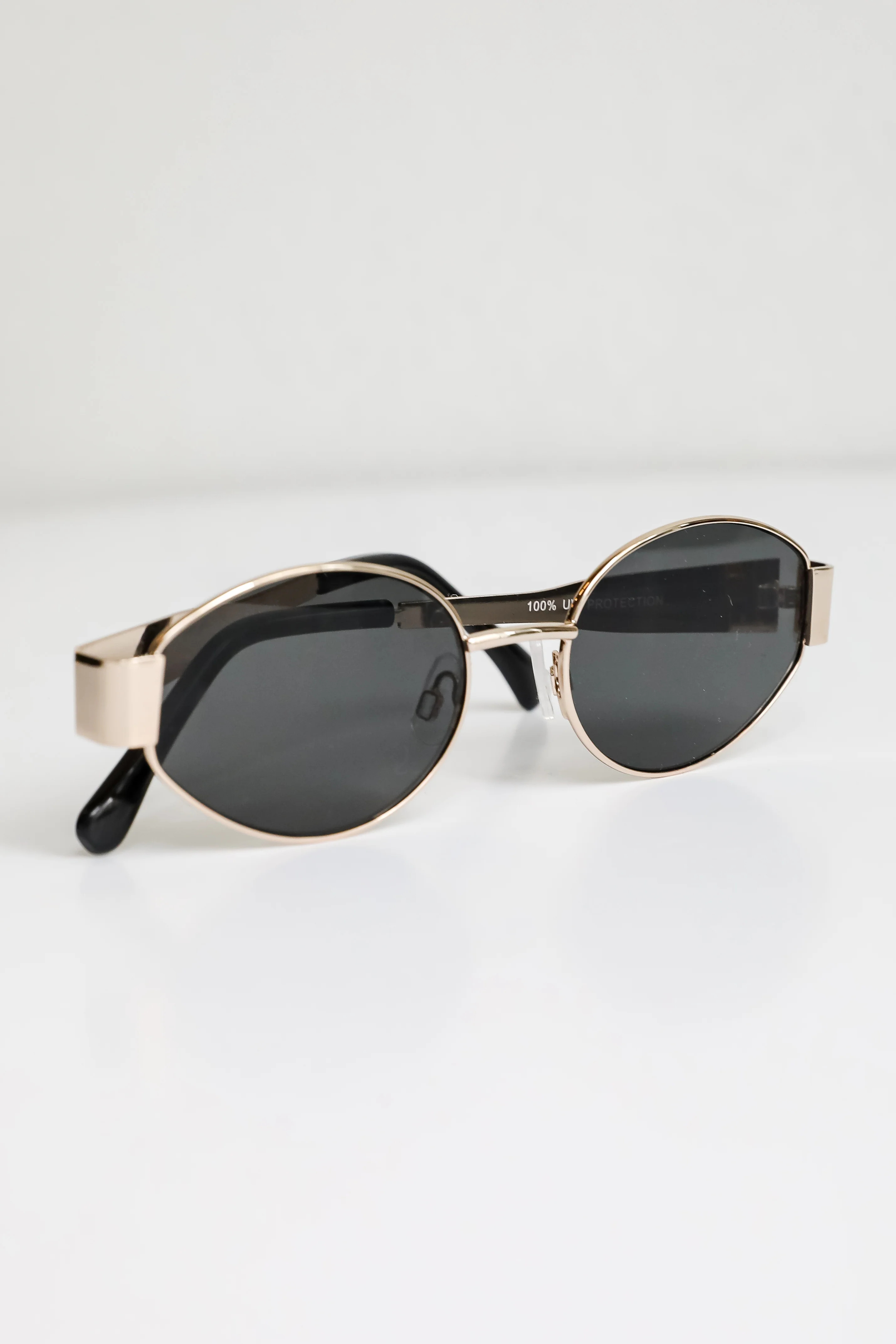 Trendy Gold Oval Sunglasses | Women's Sunglasses | ShopDressUp | Dress Up