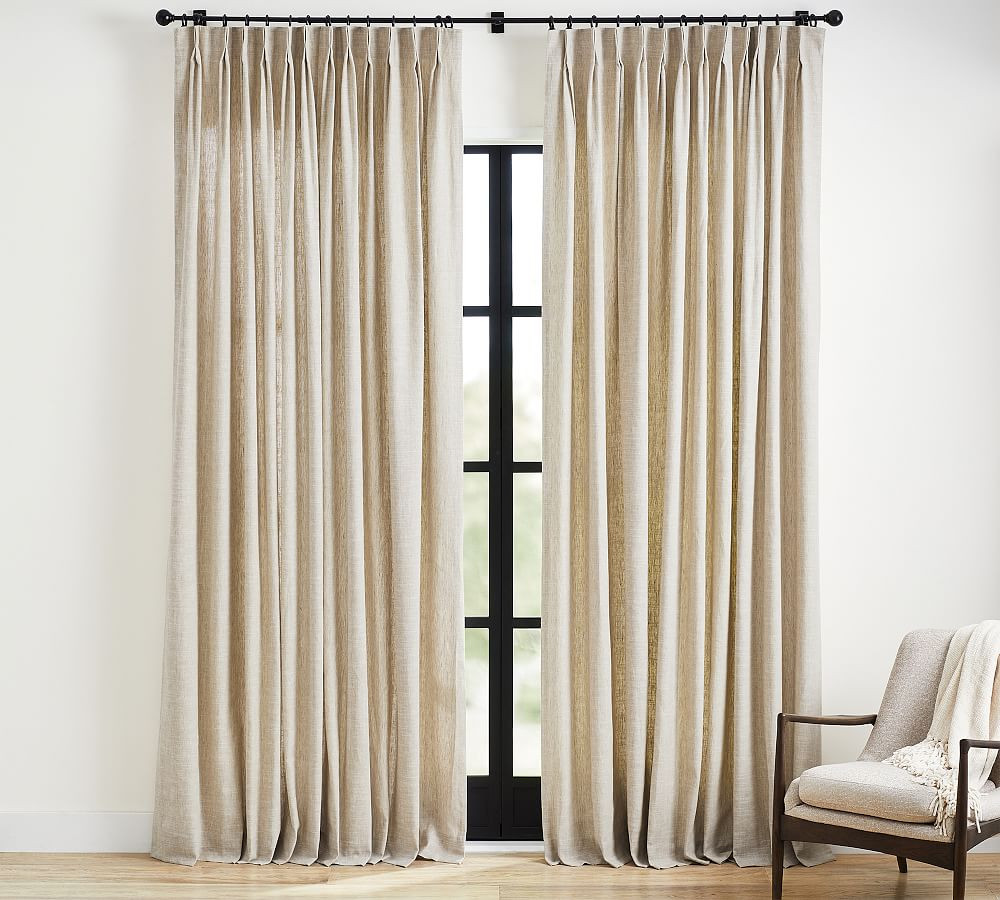 Emery Linen Pinch Pleat Curtain | Pottery Barn (US)