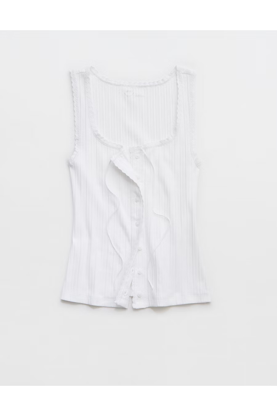 Aerie Sneak Peek Tank Top Women's White XXS | American Eagle Outfitters (US & CA)