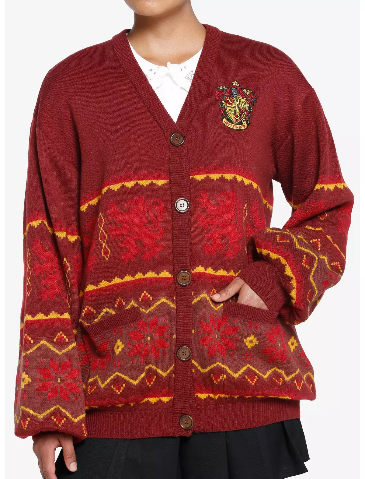 Harry Potter Gryffindor Fair Isle Girls Cardigan | Hot Topic
