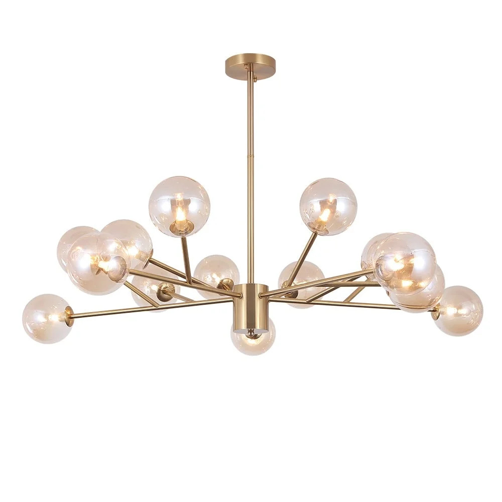 15-light Glass Globe Bubble Sputnik Chandelier Gold Gold | Walmart (US)