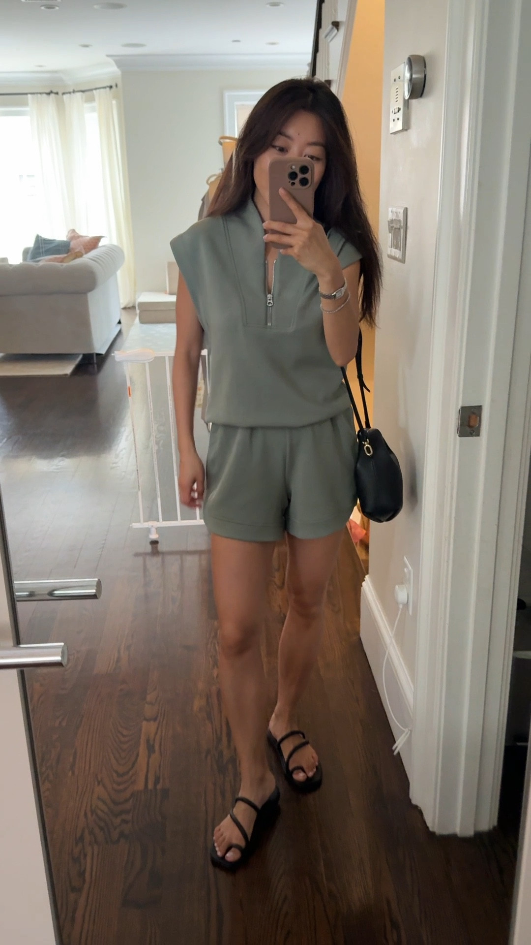 Was convinced by you guys to get the minimal crocs Miami sandals! Waterproof and lightweight, looks much more chic than my usual rubber flip flops 

• crocs Miami toe loop sandals size 5, I was told to size down if between sizes. 

Also linked the Miami 2 horizontal strap style that i heard runs wider 

• Varley set xxs best elevated luxe athleisure separates

• neiwai bra Xs/s a super comfy everyday favorite I can sleep in. 

• polene Beri bag not linkable 

Travel outfit, summer easy mom outfits, athleisure sets 

#LTKPetite #LTKShoeCrush #LTKTravel