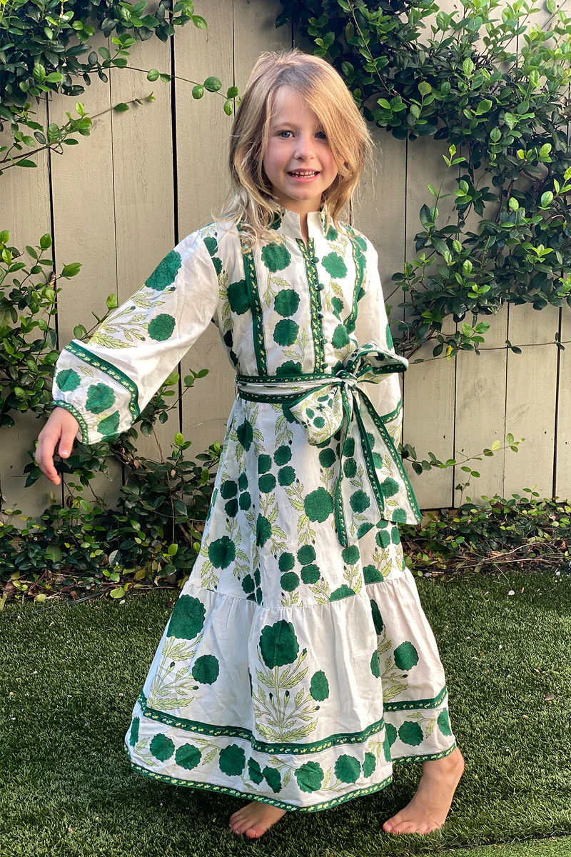 Little Girl’s SUE SARTOR Flounce | Emerald Green SUE SARTOR Marigold | SUE SARTOR