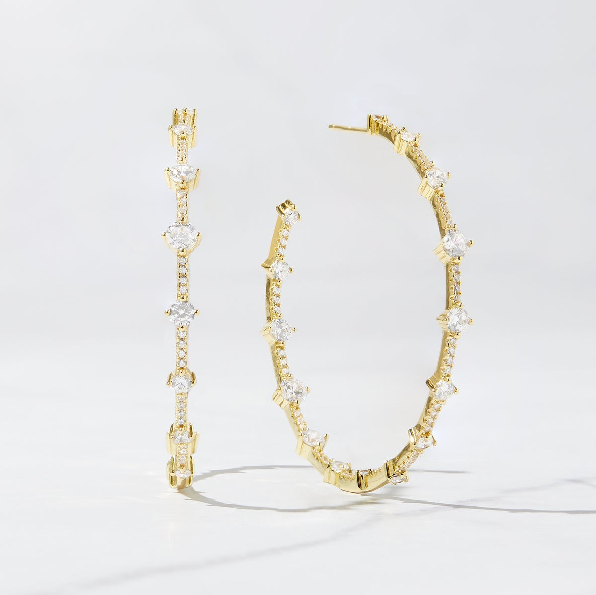 MultiStone Hoop Earrings | Sami Jewels