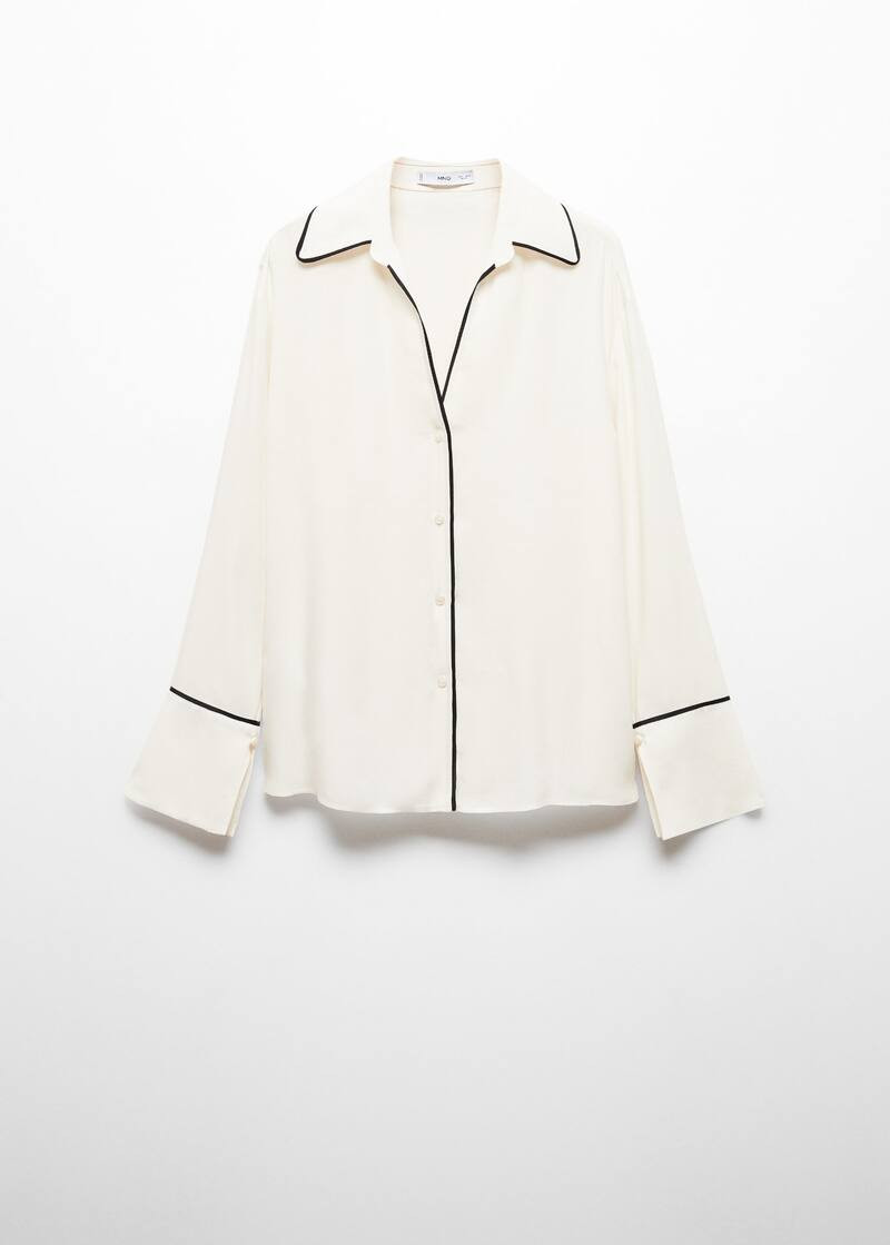Chemise à liserés contrastants -  Femme | Mango France | MANGO (FR)