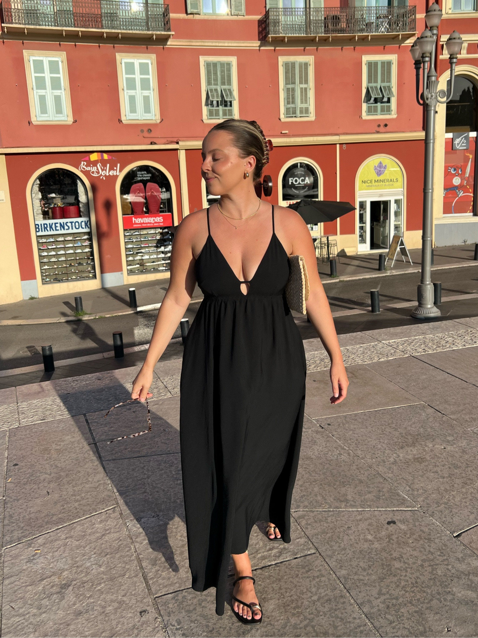 Love this $35 Target dress! Size down one. Summer outfit. Travel outfit. Europe outfit. Black dress. Target find. 

#LTKTravel #LTKMidsize #LTKShoeCrush