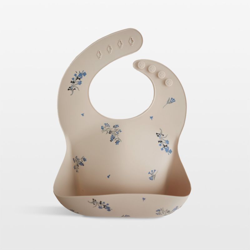 Mushie Lilac Flowers Silicone Baby Bib + Reviews | Crate & Kids | Crate & Barrel