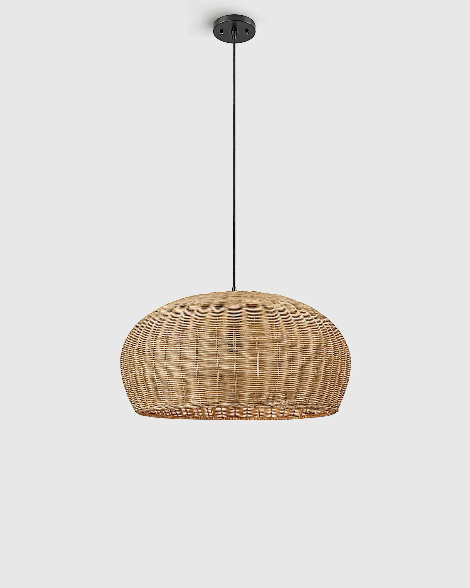 Natural Rattan Dome Pendant Light in Natural | Quince